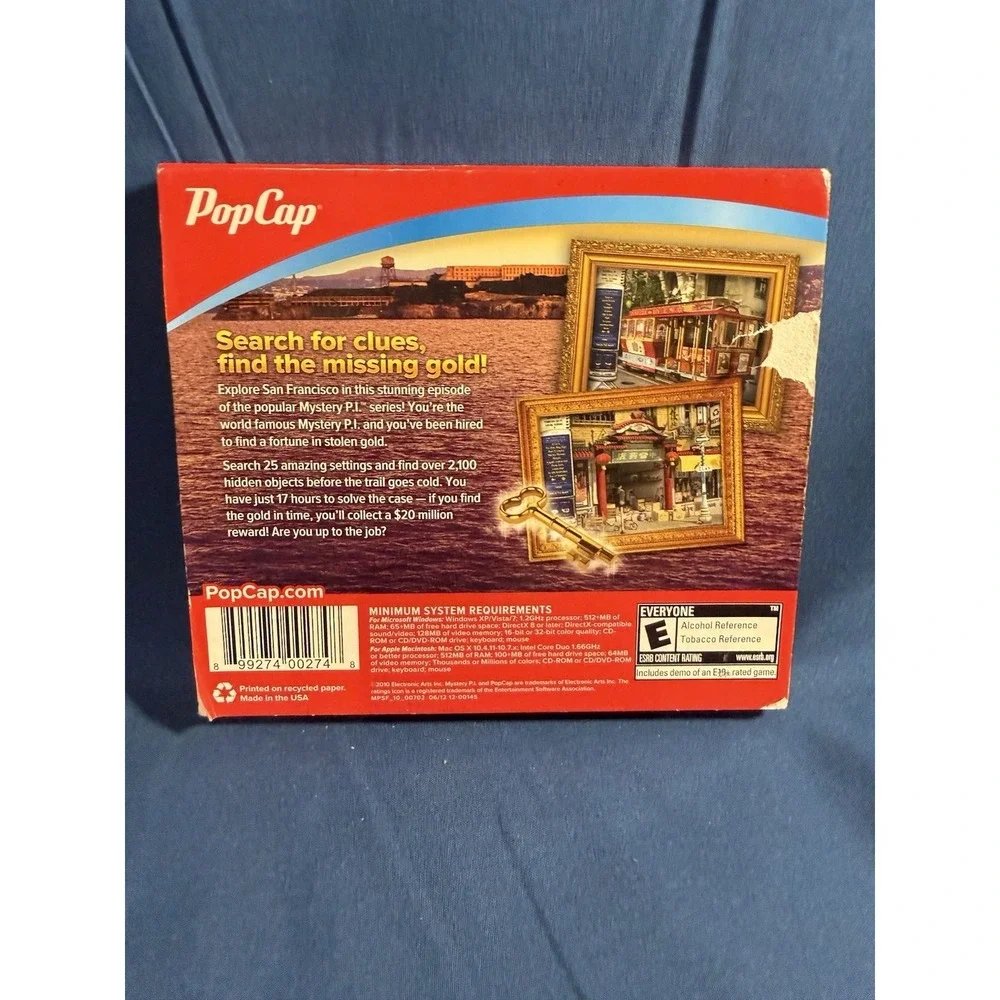 Mystery P.I. Stolen In San Francisco PC Game Rated E Microsoft Windows XP/Vista